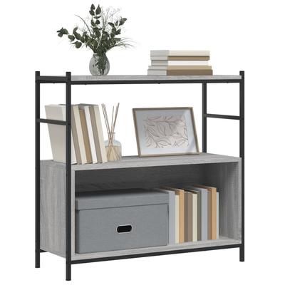 Bookcase Grey Sonoma 80x30x78.5 Cm Engineered Wood and Iron
