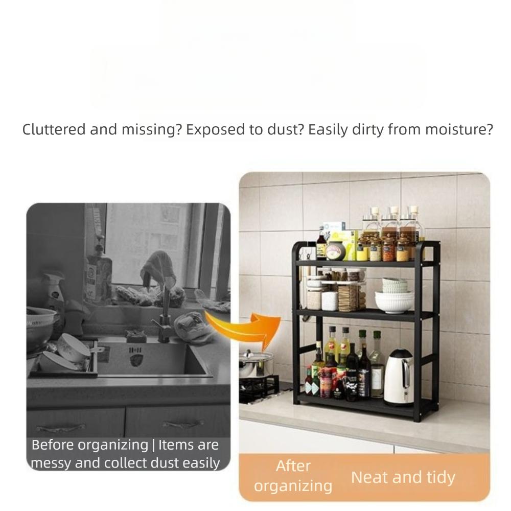 Raft Metalic de Blat cu Economie de Spațiu 2 Nivele Raft pentru Condimente Raft pentru Depozitare Condimente Utilizare Bucătărie