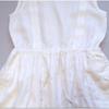 Used PAR ICI 100% Linen Tucked Sleeveless Dress Gathered White