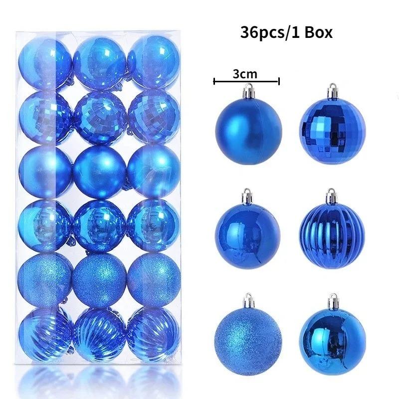 24Pcs 3cm Christmas Balls Christmas Tree Decoration Xmas Hanging Tree Pendants Home Party Christmas Tree Decor New Year Gifts