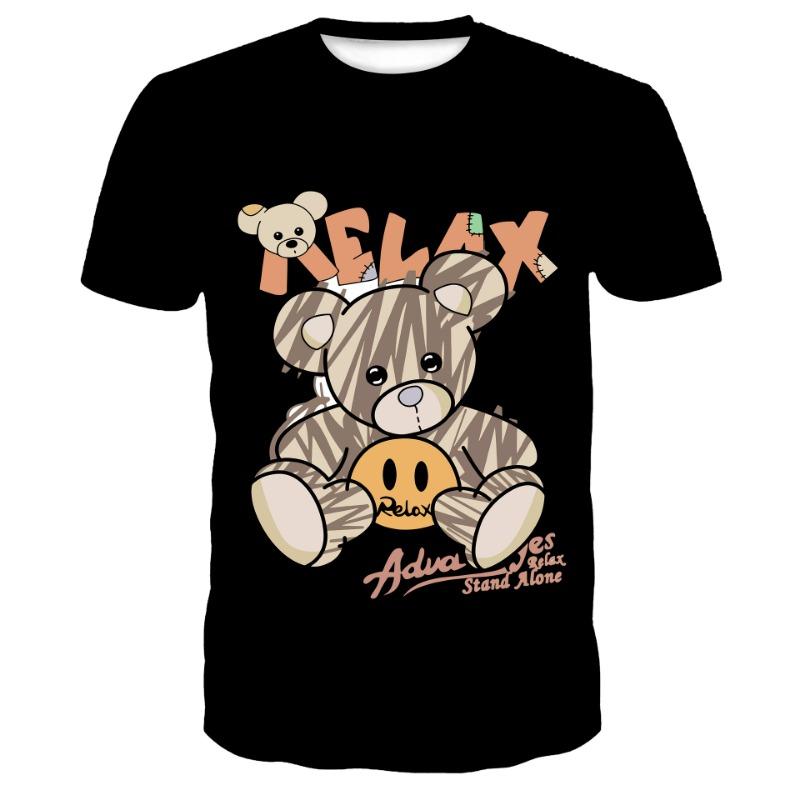 Summer Men's T-shirt 3D Printed Raccoon Fashion Casual Round Neck Short Sleeved T-shirt Youth T-shirt Top