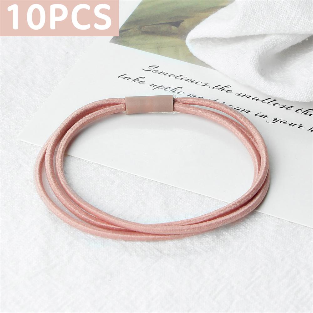 10pcs Simple Multi Loop Hair Bands Women Basic Solid Color Rubber Band Hair Accessories Headband Holder Scrunchies Gift for Girl
