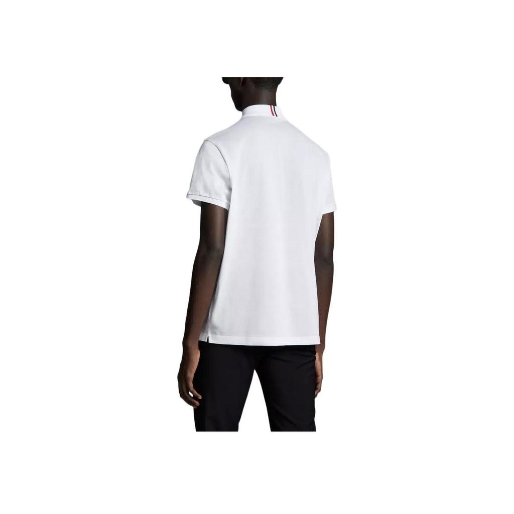 Moncler Monochrome Cotton Short Sleeve Polo Shirt Men tops H10918A0002084673001