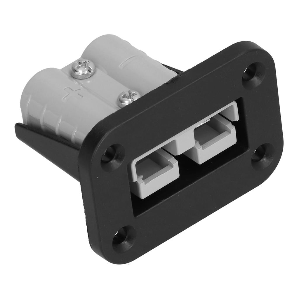 Black ABS Battery Charging Plug Connector Flush Mount 50 Amp Plug Mounting Kit Connector for