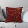 Federa per Cuscino Quadrata Aurelia Rosso Oro Metallizzato Poliestere Lino Velluto Creativa Zip Decorativa Federa per Cuscino Copricuscino per Casa