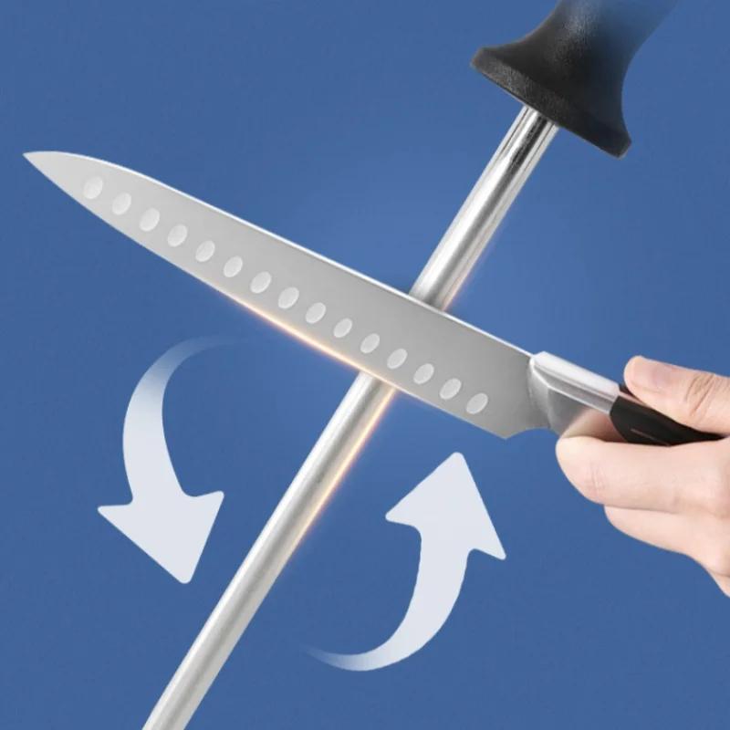 6.5/7.5 Inch Sharpening Rod Carbon Steel Sharpening Tools with Comfortable Handle Professional Durable Household Kitchen Gadgets