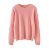 Women's 100% Cashmere Round Neck Pullover - Stylish Solid Color Knit Sweater