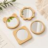 Wooden Small Round Mirror Portable Pocket HD Mirror Wood Mini Makeup Mirror Custom Bamboo Pocket Mirror Compact Mirror