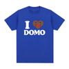 I Love Domo Kun Funny T Shirts Men's Women Clothing Cotton Casual T-Shirts Vintage Short Sleeve Oversized T-shirt Top Streetwear