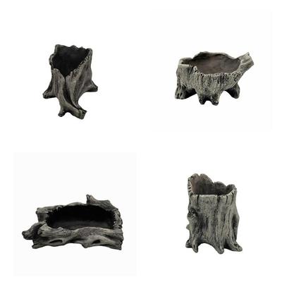 אדניות פיסול עץ סחף מלאכותיות שרף עציצים לסוקולנטים גזע עץ חיקוי אדניות לעצי בונסאי נקבוביות