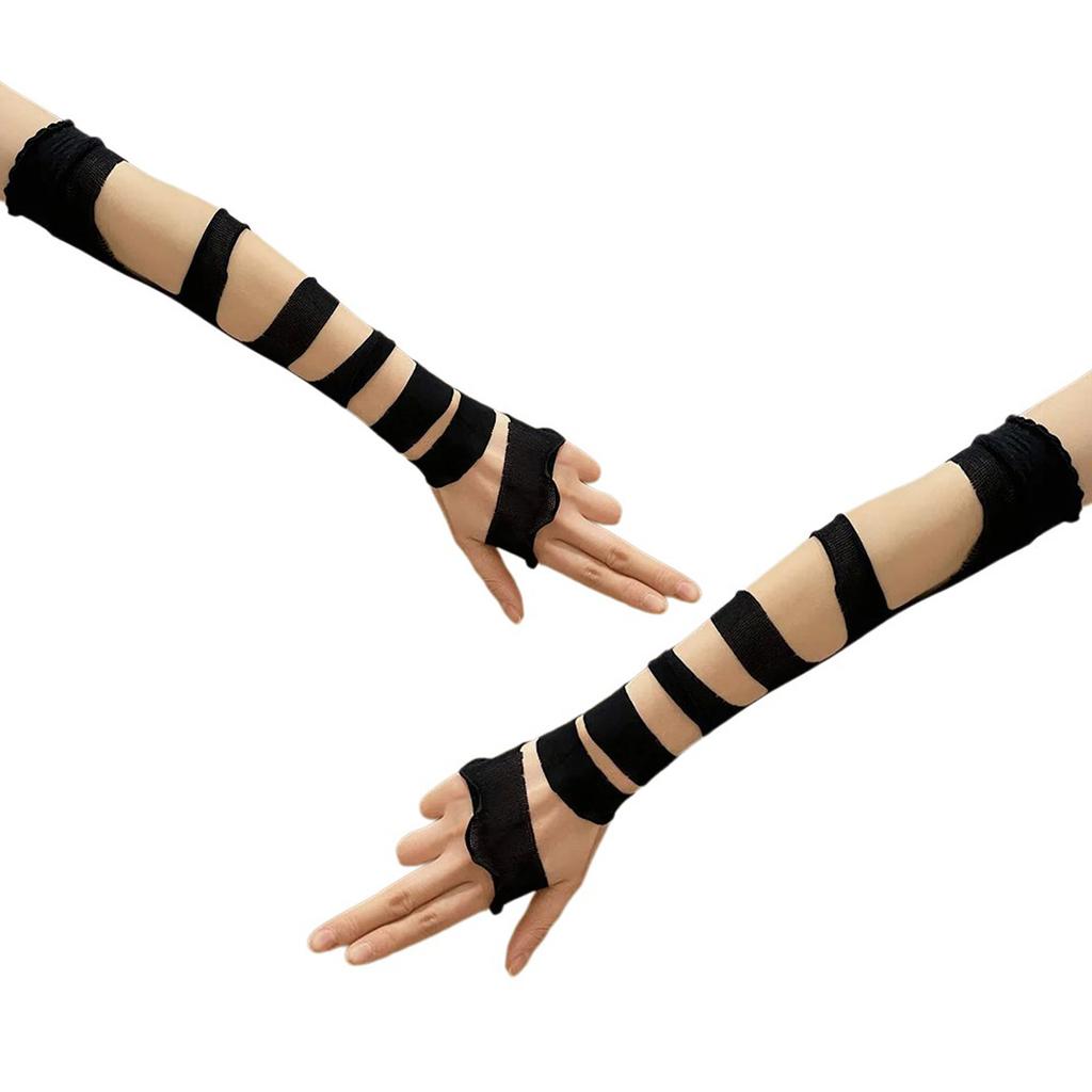 Bandages Gloves for Animation Event Subcultures Arm Sleeves Arm Cover Animes Party Fingerless Arm Gloves for Cosplay Party