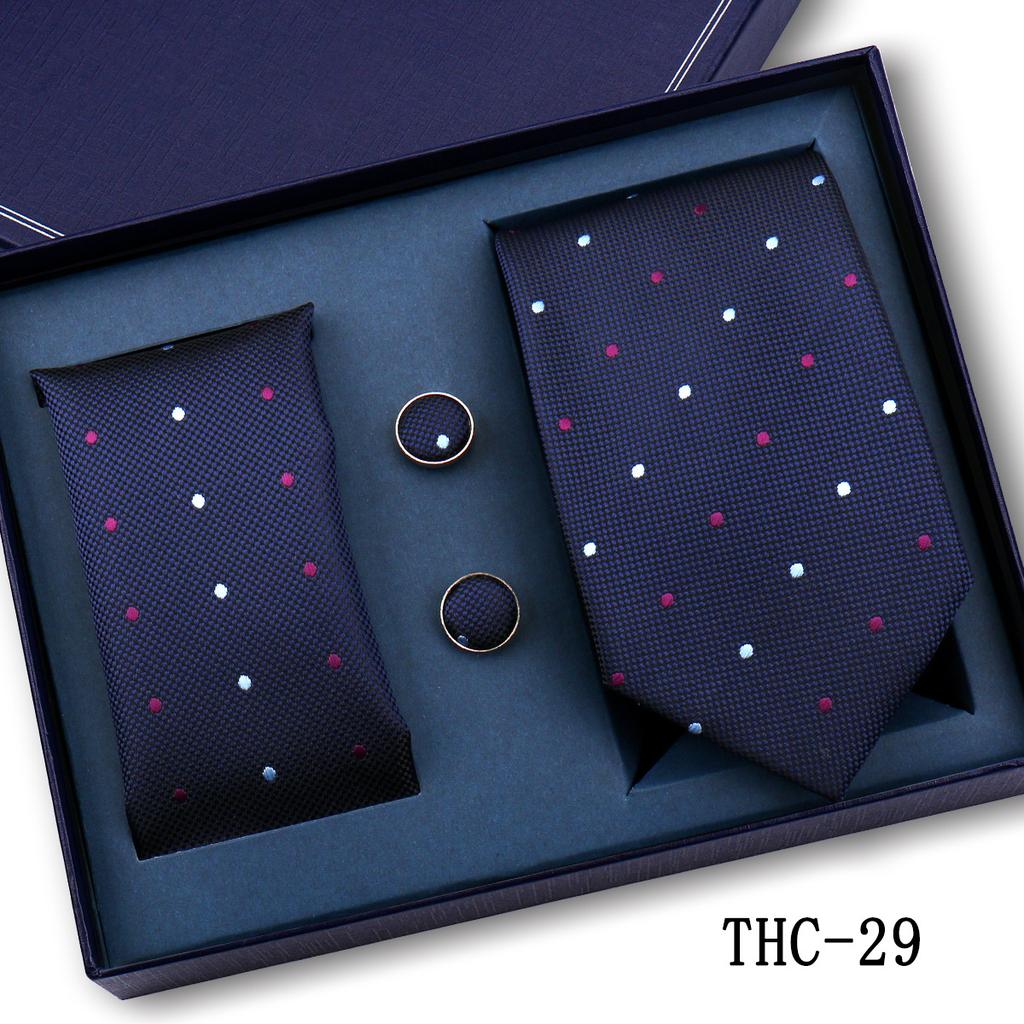 Men'S Business Tie Pocket Square Scarf Gift Box Set Formal Wedding Professional Shirt Trendy Tie Worker