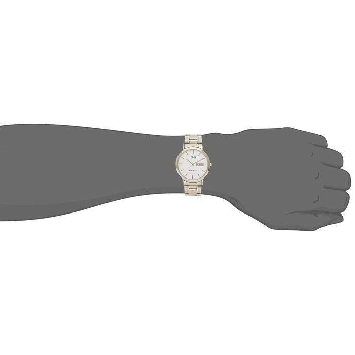 [Citizen Q&Q] Standard Analog Bracelet Watch with Date and Day Display, White A202-201, Men's, White