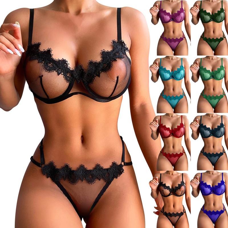 Women's Sleepwear  Spaghetti Strap Dress  Transparent Sexy Nightgowns Lace Slip Pajamas  Sexy Set Lingerie