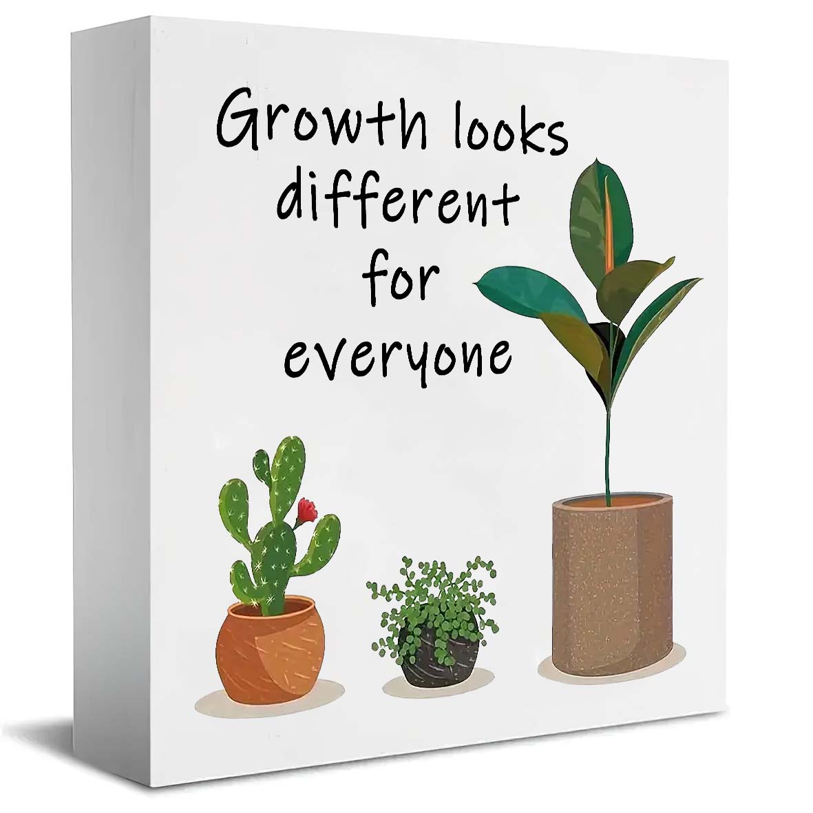 [Inspirational wood Sign] 1pc, Inspirational wood Sign, Everyone s Growth Looks Different. Home, Bedroom, Office Desk Decoration