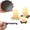 Round Iron Candle Holder Golden Festival Candlestick Holder Creative Pillar Metal Plate  Banquet