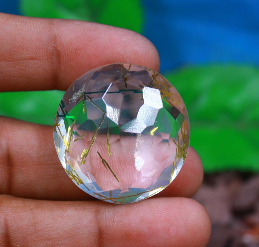 89.25 Carat Attractive Offer Round Shape Yellow Quartz Lab Created Brazil Certified Gemstone SN522
