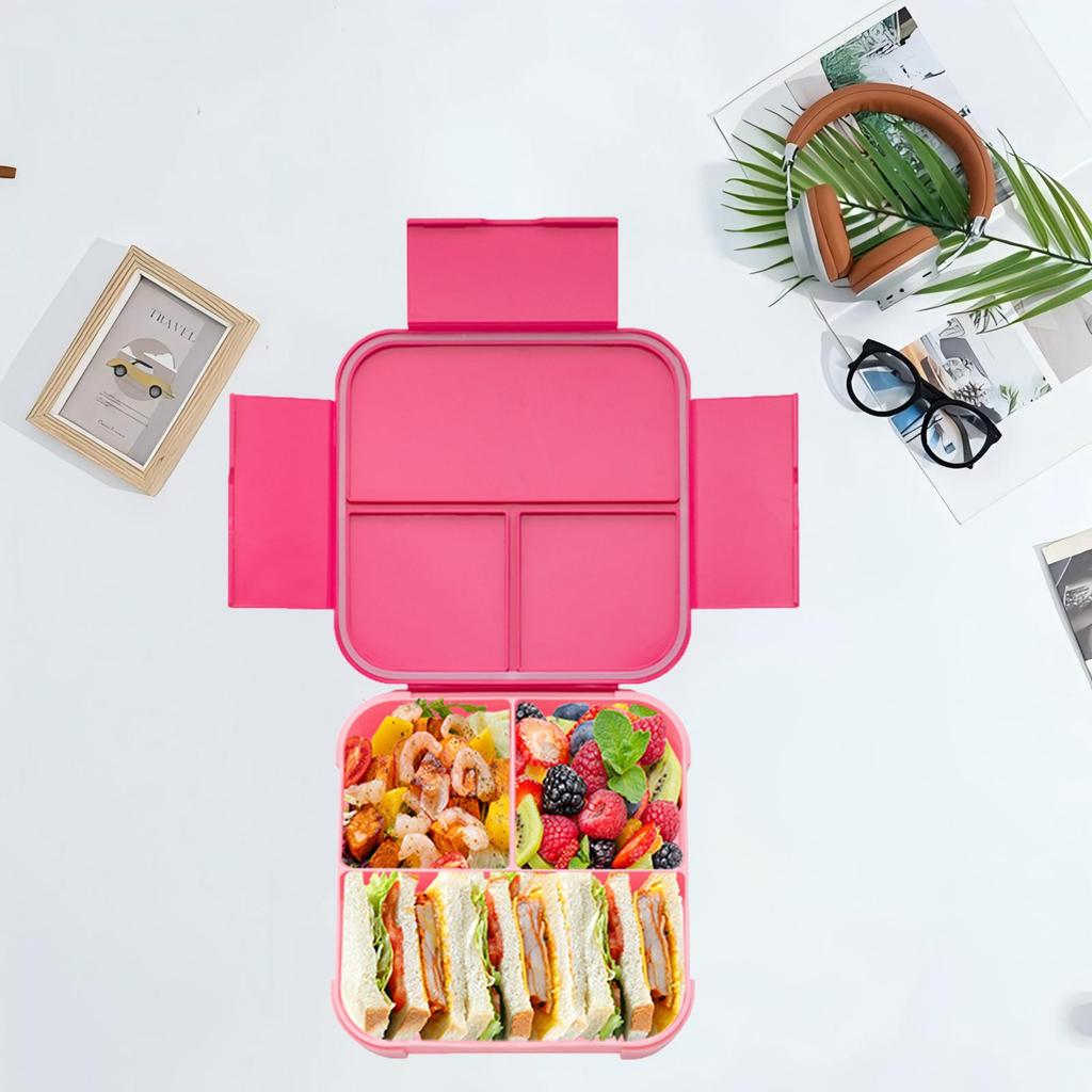 Flip-top Portable Children's Student Compartment Sealed Fruit Box For Work, Microwave-heated Lunch Box