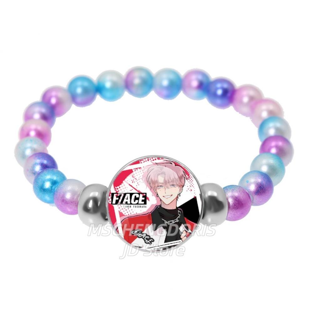 Tamon-kun Ima Docchi Anime Bracelet Fukuhara Tamon Anime Glass Cabochon Handmade Colorful Beads Bracelet Jewelry Charm Fans Gift