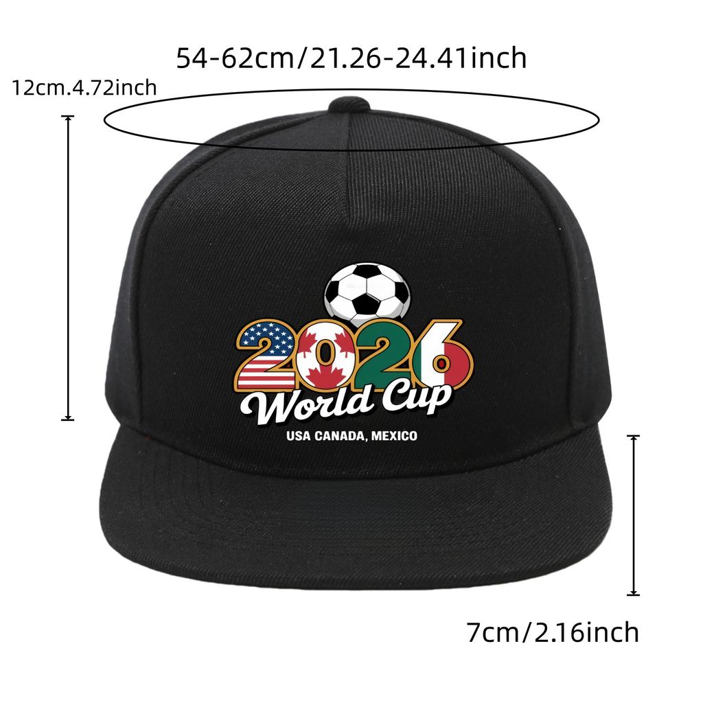 Mistrovství světa ve fotbale FIFA 2026 USA-Mexiko-Kanada Hip Hop Klobouk Unisex Venkovní Ochrana proti slunci Prodyšná Plochý kšiltovka