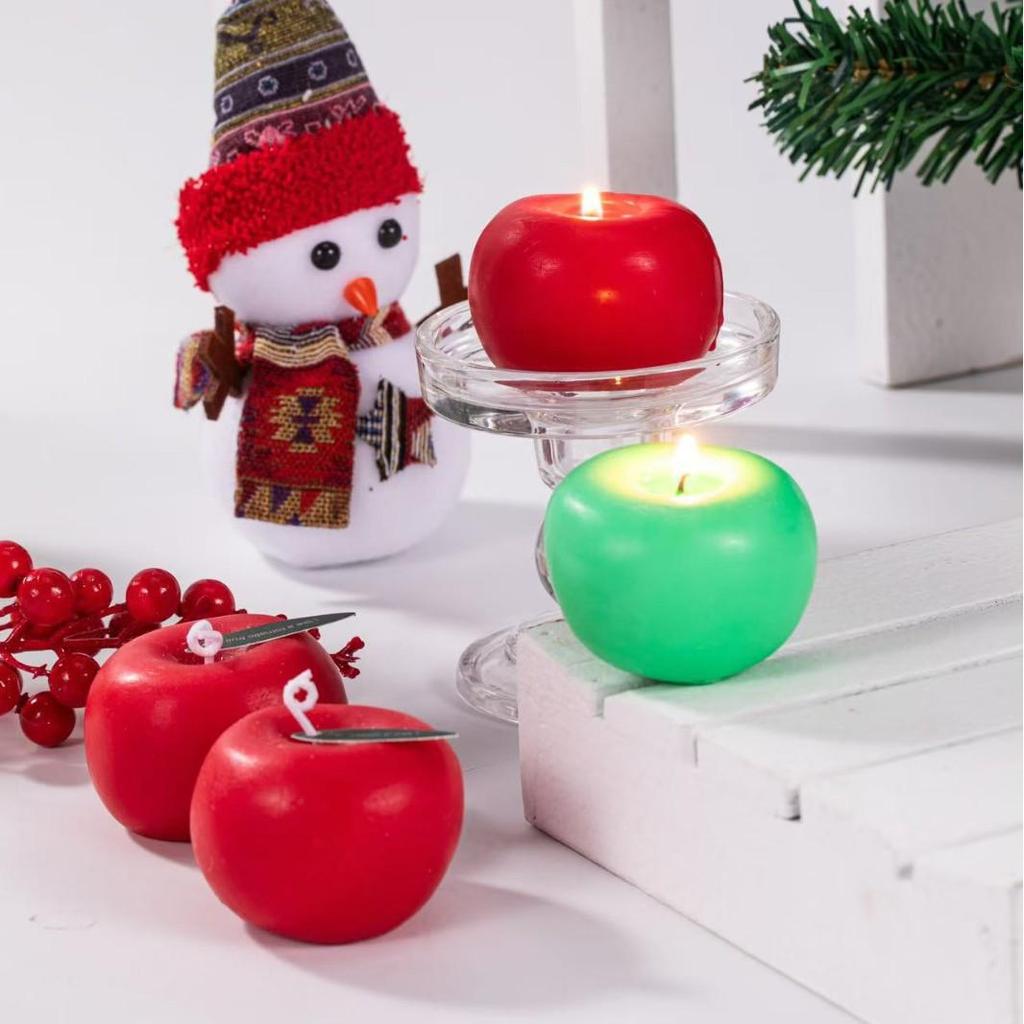 Handmade Apple-Shaped Aromatherapy Candle Gift for Christmas & New Year