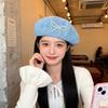 Cowboy Internet celebrity Versatile Bear Fashion Hat Showcase Flat Top Painter Hat Little Cute Face Ladies Two Berets