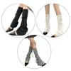Women Harajuku Solid Color Flared Leg Warmers Lace Up Bandages Leg Sleeves Cover Footless Wide Leg Long Socks Streetwear
