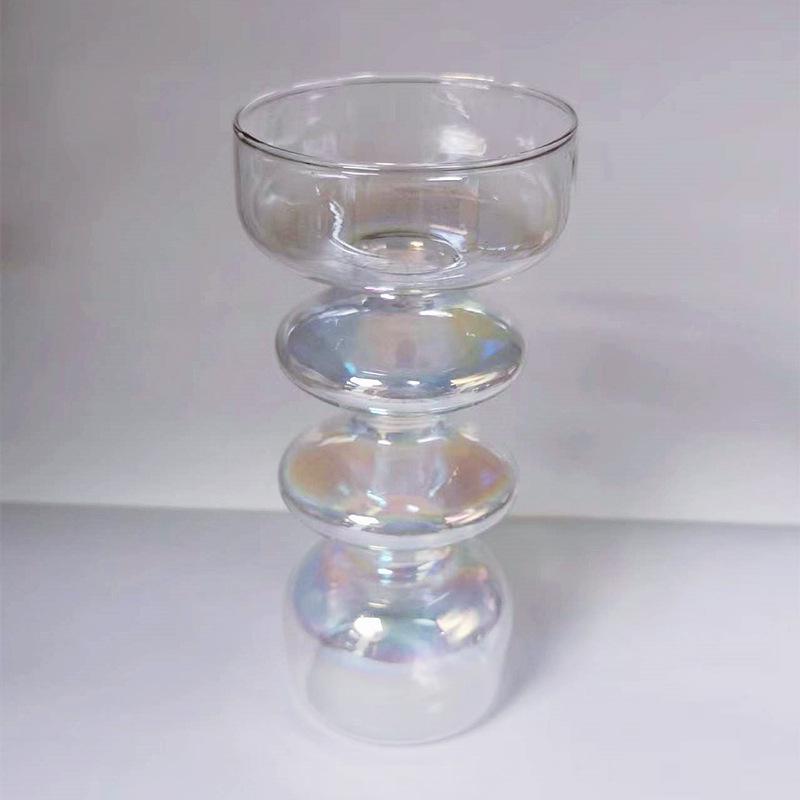 Spherical Spanish Bubble Glass Flower Vase - Transparent, Simple, Decorative Ornament for Home