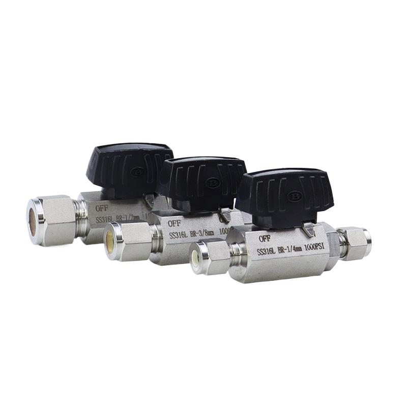 6 8 10 12 14 16 mm 1/4" 3/8" 1/2" 3/4" 1" Inch Tube OD Compression Union 316L Stainles Steel Hex Ball Valve 1000 PSI