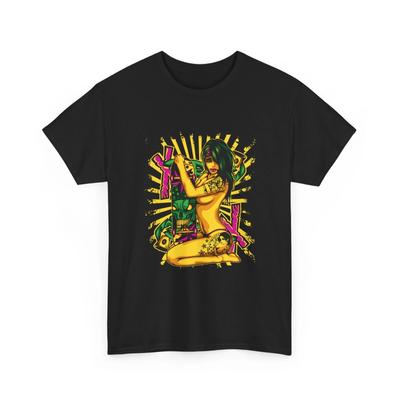 Pinup Girl Skateboard T-Shirt | Retro Rockabilly Tattoo Style, Cool T-Shirt Gift