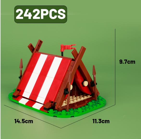 MOC Mittelalterliche Bausteine Zubehör Stadtmauer Piratenbar Segelboot Kokospalme Galgen Artillerie Ochsenkarren Ziegelstein Spielzeug Geschenk S007