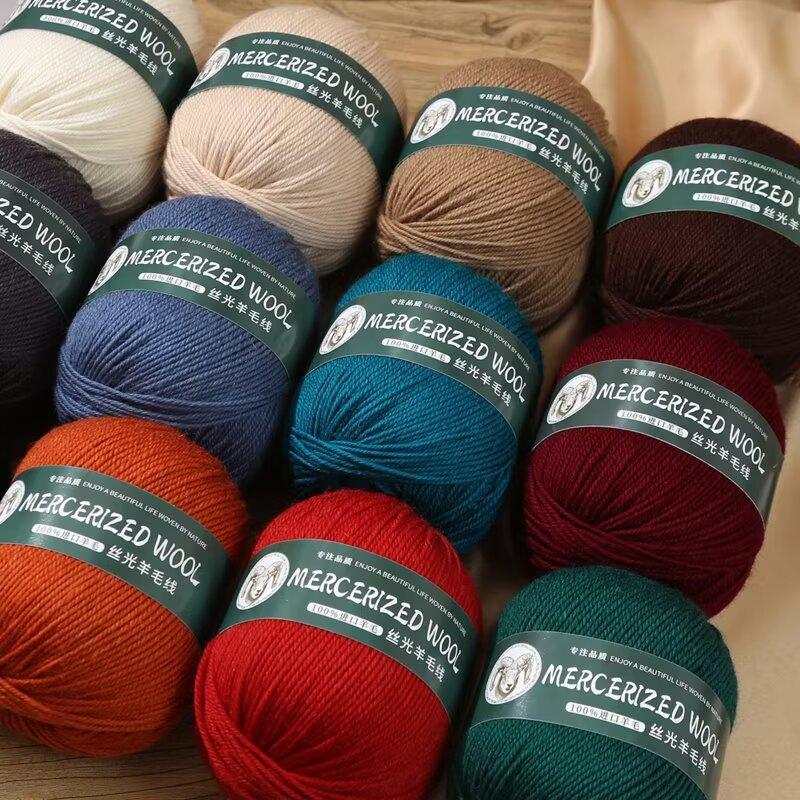 Mercerized Wool Medium And Thick Thread Group 290 Pure Wool Thread Hand-Woven Hat, Scarf Material Pack One Catty