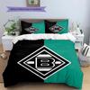Borussia Monchengladbach Black Green Logo 3Pcs Bedding Set, Duvet Cover & 2 Pillowcases, Soccer Fan Bed Linens, No Comforter No Pillow Core