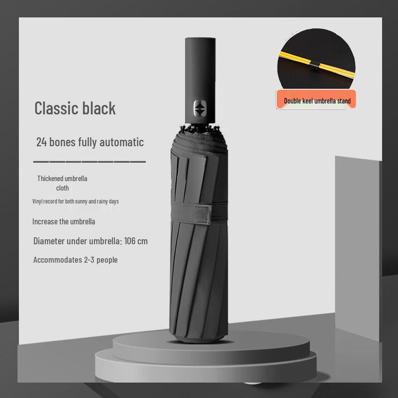 24-Rib Semi-Automatic Large Business Umbrella