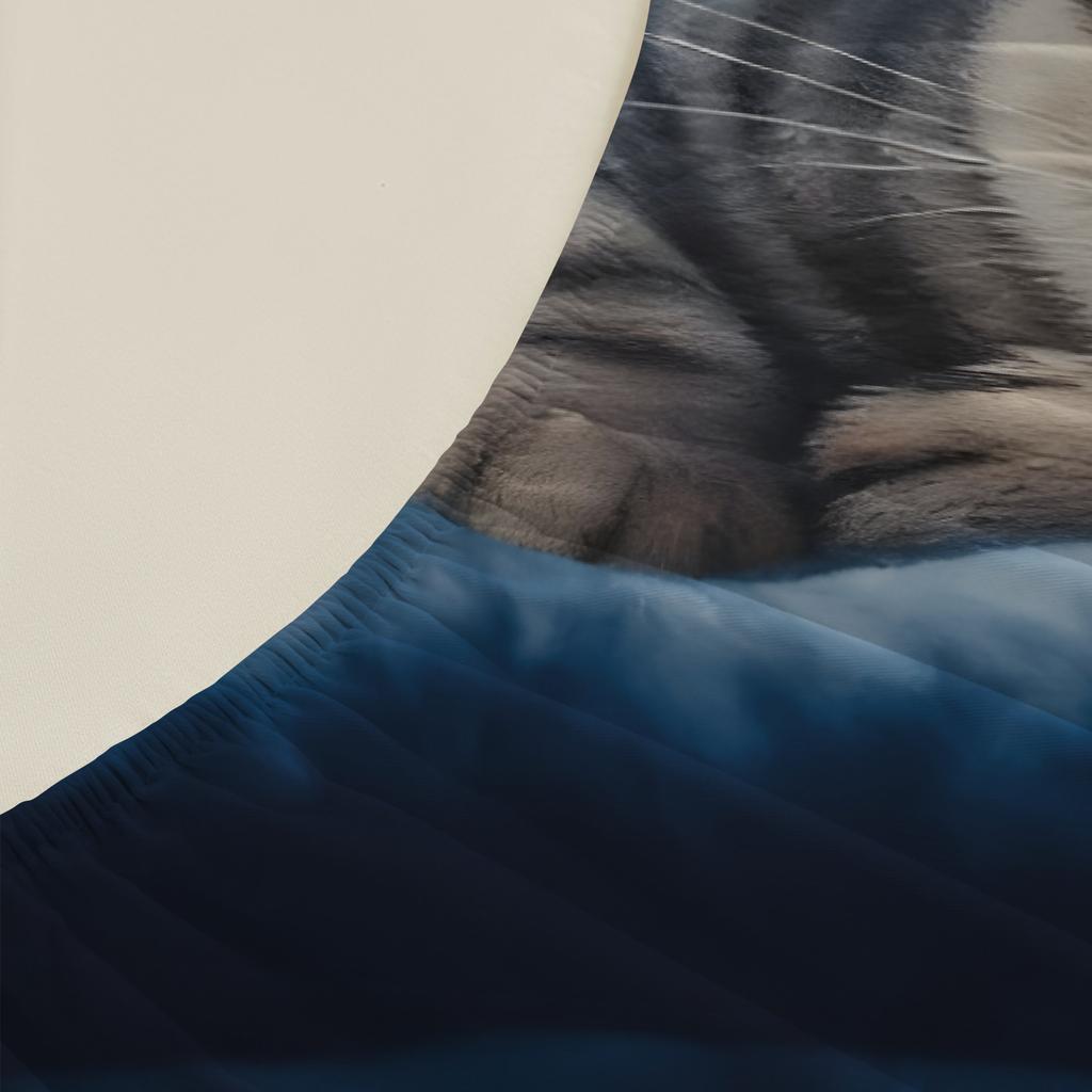 1pc Lovely Sleeping Cat Print Fitted Sheet 100% Polyester Durable Bedding Set Sheet for Home Bedroom Decoration Birthday Gift