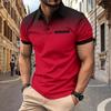 Men's Summer Gradient Printed Polka Dot Short Sleeved Polo Shirt