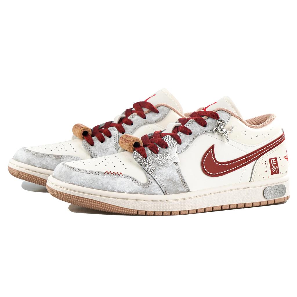 Jordan Air Jordan 1 Vintage Basketball Shoes Men's Low Top Beige 553558-169(Team1876-S-BOX)