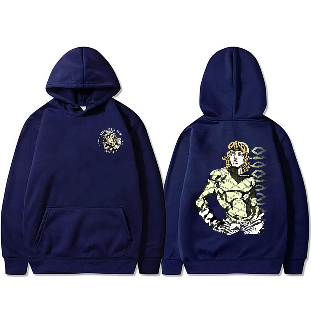 Anime Jojo Bizarre Adventure Steel Ball Run Hoodie Manga Diego Brando Print Sweatshirt Unisex Fashion Casual Pullover Hoodies