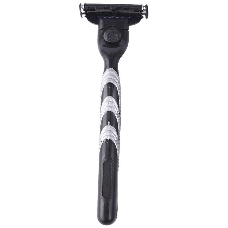 Black 5Pcs/Set 1 Machine + 4 Blades Manual Mens Hair Removal Shaving Razors with Replaceable Razors Blades