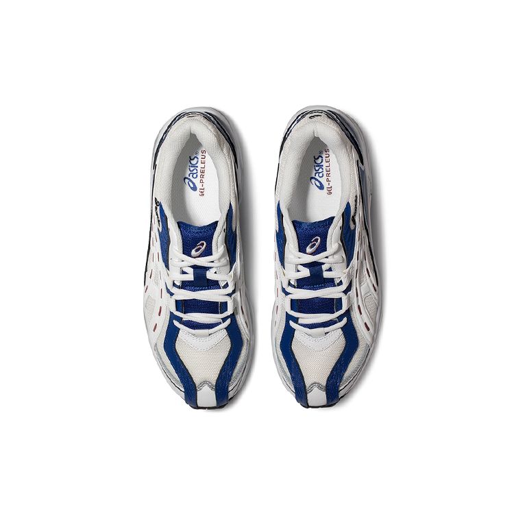 Asics Gel-Preleus Fabric Synthetic Leather Mesh Retro Sports Low-Top Lifestyle Shoes Unisex sneaker White Blue 1201A838-101