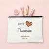 Thank You for Caring for Me As A Nanny French Print Cosmetic Bag Travel Toiletry Organizer Bags Women Makeup Bag Gift for Nounou
