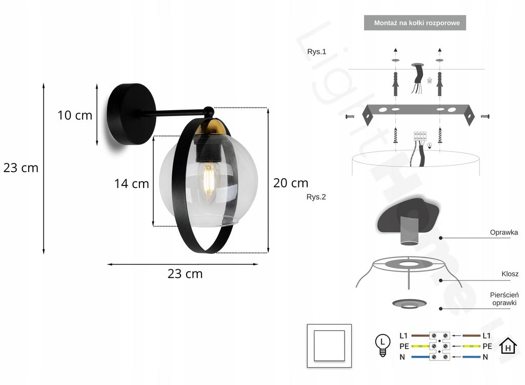MODERN LAMP WALL LAMP GLASS RING LAMP