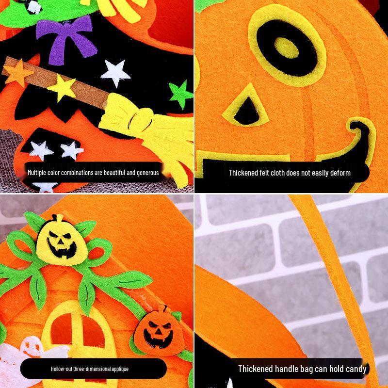 Halloween Pumpkin Trick-or-Treat Children's Handbag - Handmade Small Gift Material Pack