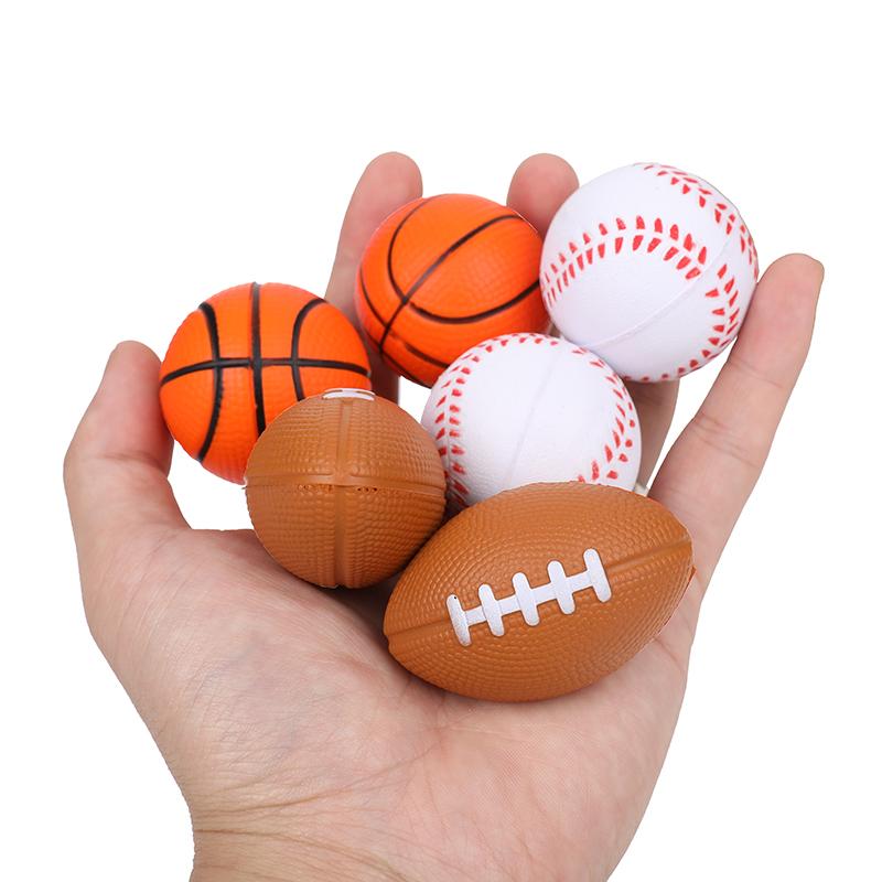 5/10/20Pcs Squeeze Ball Toys Sports Theme Kids Birthday Party Favors Goodie Pinata Filler Anti Stress Soccer Basketball Gifts