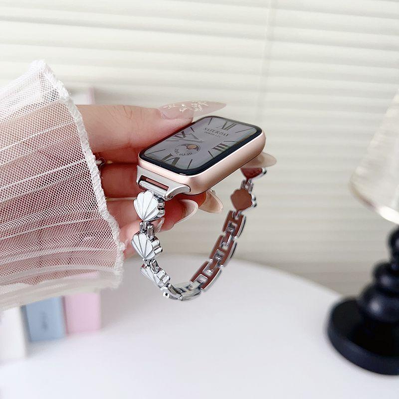 Jewelry Shell Metal Watch Band for Huawei Fit 3 4 Pro Bracelet Slim Dressy Wristband Strap for Huawei Watch 10 9 8 Women Correa