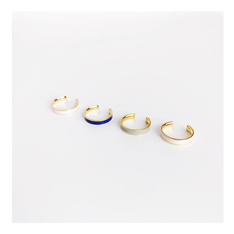 

Monet Garden Minimalist Enamel Ring - French Chic Open Finger Ring for Women