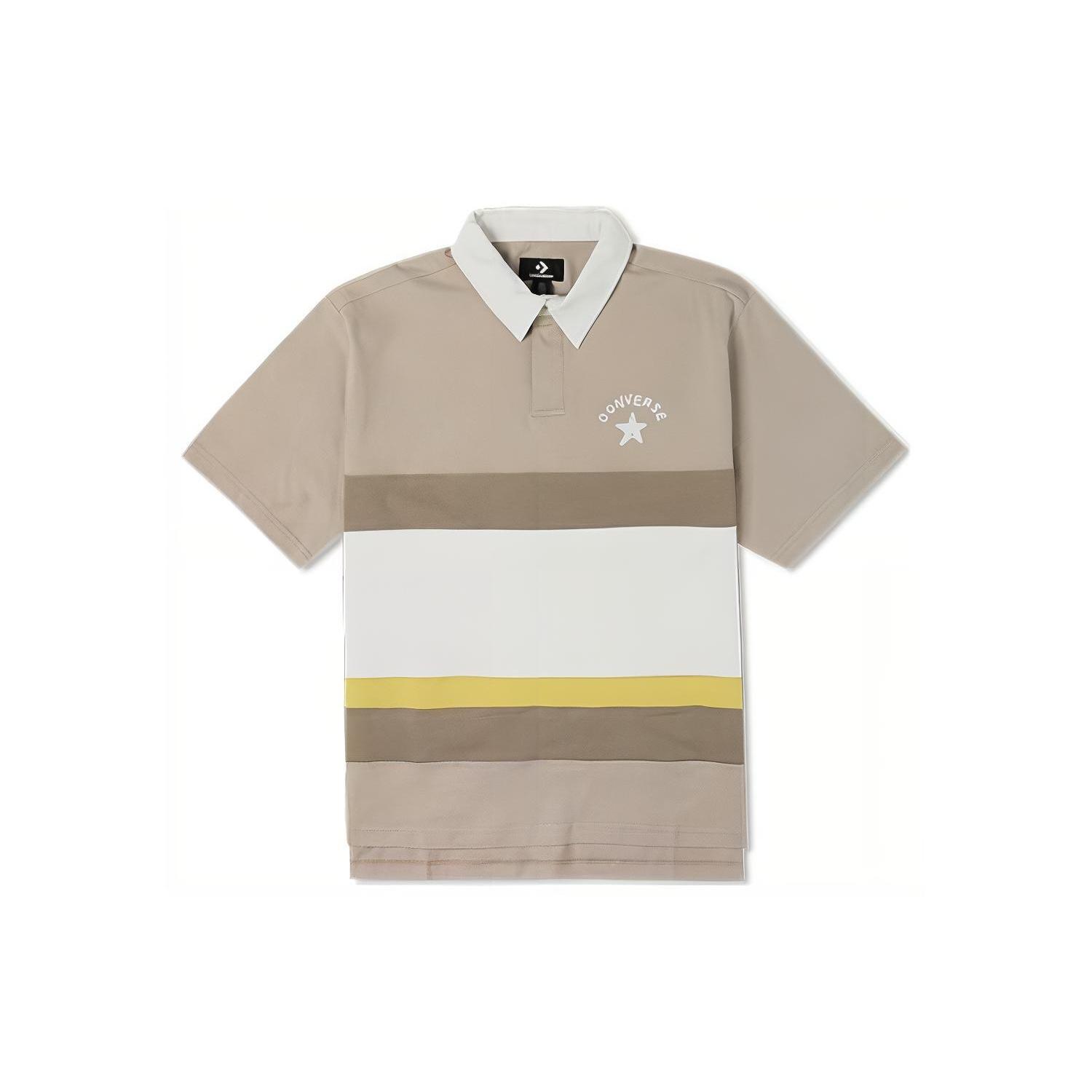 Converse Colorblock Logo Polo Shirt Asia Sizing Beige Men s 10024880-A03 XXL