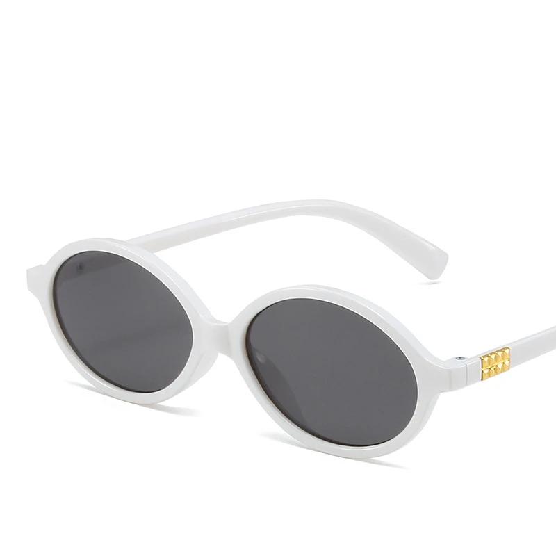 

Elliptical Small Frame Retro Optical Glasses Ultra Light Driving Fishing Party Sunglasses Unisex Blue Light Blocking Eyewear as picture