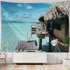 Dreamy Beach Landscape Tapestry Wall Hanging for Bedroom Living Room Dormitory Home Decor Sea View Background Cloth