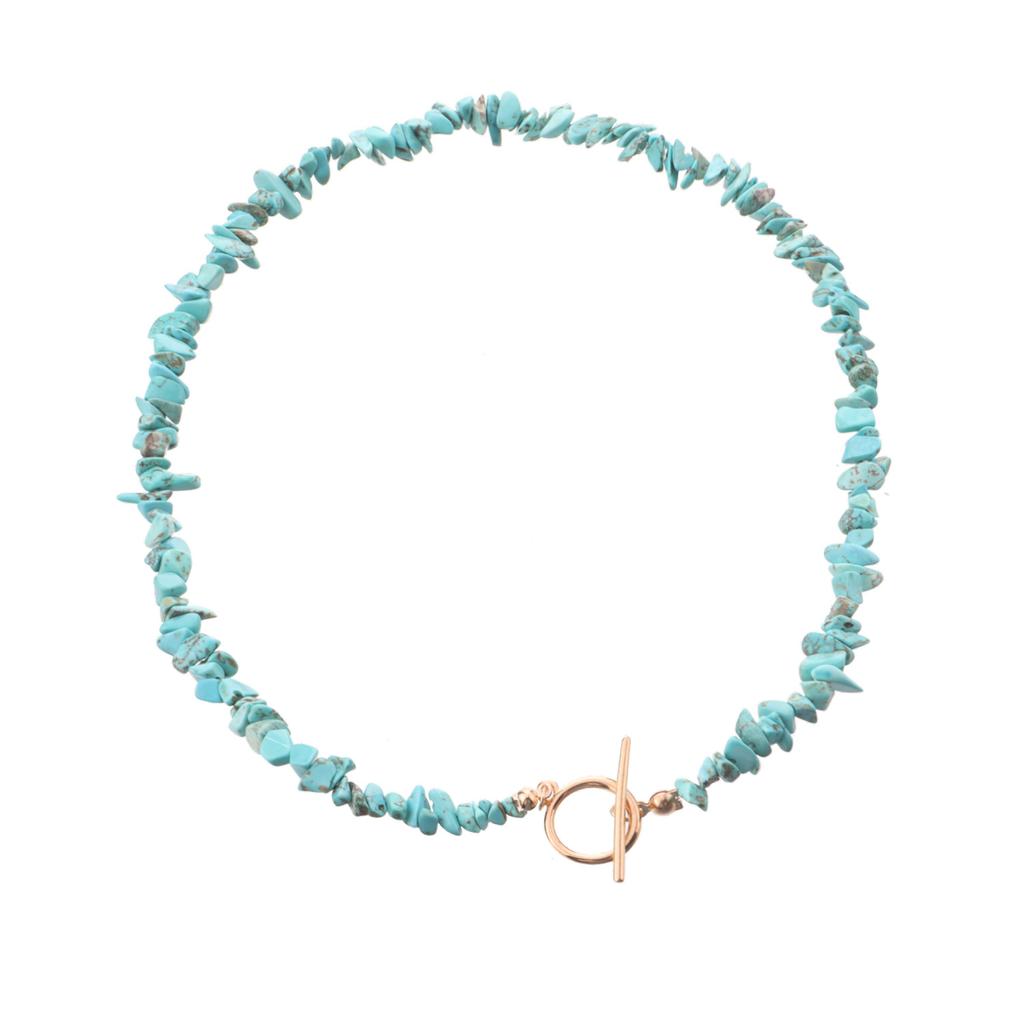 Large Special-shaped Pearl OT Buckle Necklace Femininity Simple Green Turquoise Necklace
